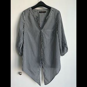 The Limited Nautical Tie Front Blouse